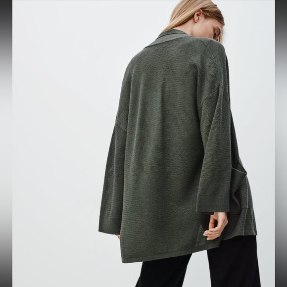 Aritzia Wilfred Grey Knit Copernic Silk Cashmere Open Cardigan size XXS - Picture 16 of 16